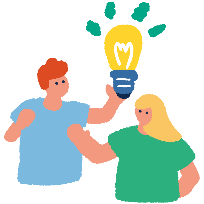 ワークショップに参加するこどもたちのイラスト