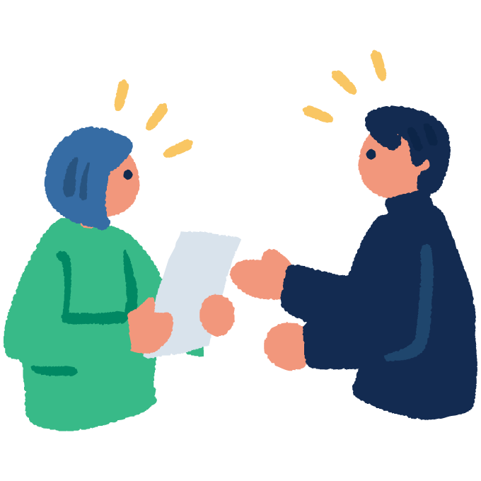 個別指導を受ける保護者のイラスト 面談風景